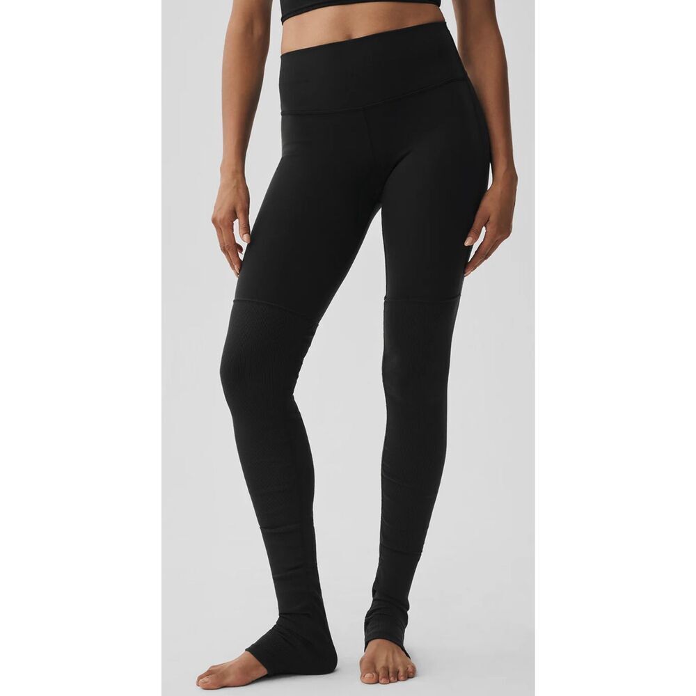 Alo Yoga Airbrush High-Waist Highlight Goddess Black Leggings Women's Medium